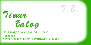 timur balog business card